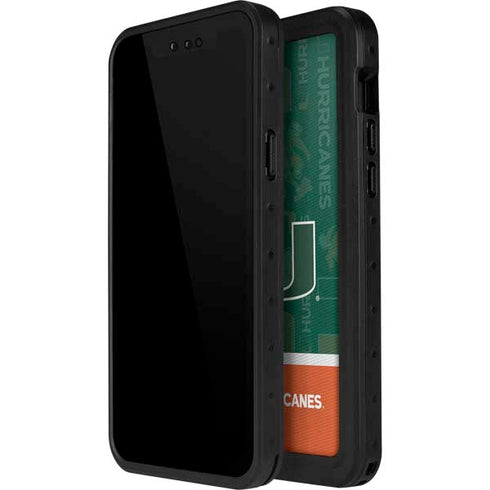University of Miami U Hurricanes iPhone 12 Waterproof Case