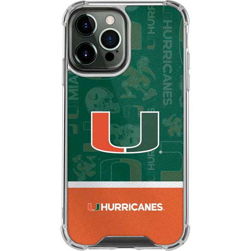 University of Miami U Hurricanes iPhone 13 Pro Max Clear Case
