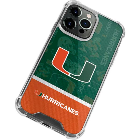 University of Miami U Hurricanes iPhone 13 Pro Max Clear Case