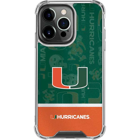 University of Miami U Hurricanes iPhone 14 Pro Clear Case