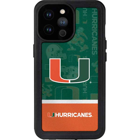 University of Miami U Hurricanes iPhone 14 Pro Max Waterproof Case
