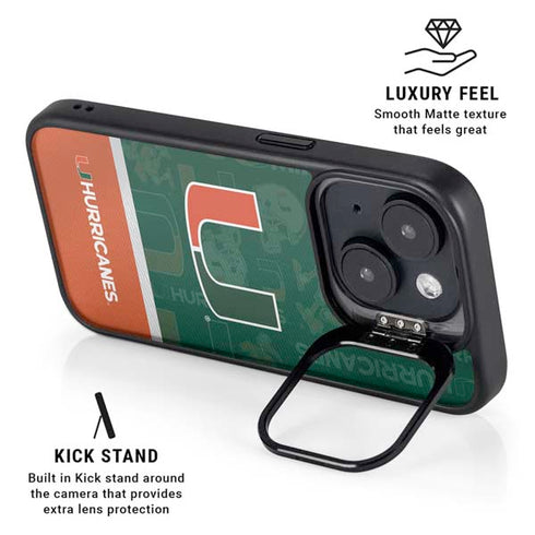 University of Miami U Hurricanes iPhone 15 Plus Kickstand Case