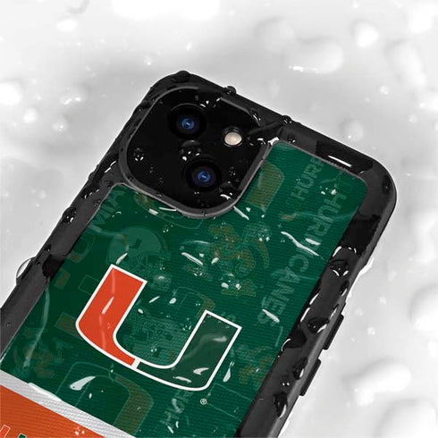 University of Miami U Hurricanes iPhone 15 Plus Waterproof Case