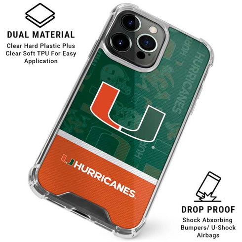 University of Miami U Hurricanes iPhone 15 Pro Clear Case