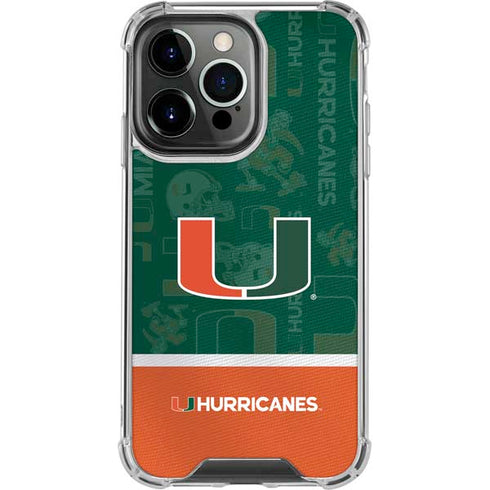 University of Miami U Hurricanes iPhone 15 Pro Max Clear Case
