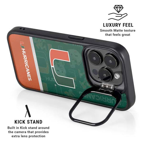 University of Miami U Hurricanes iPhone 15 Pro Max Kickstand Case
