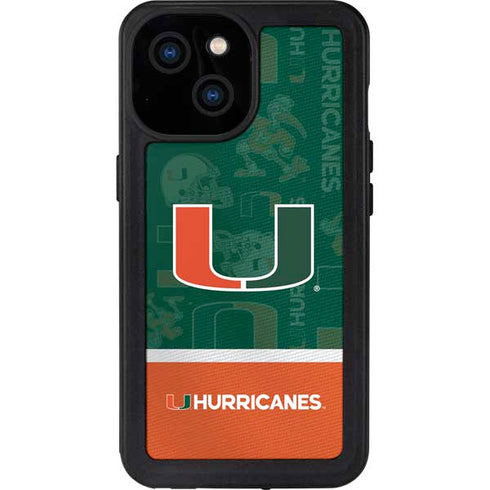 University of Miami U Hurricanes iPhone 15 Waterproof Case