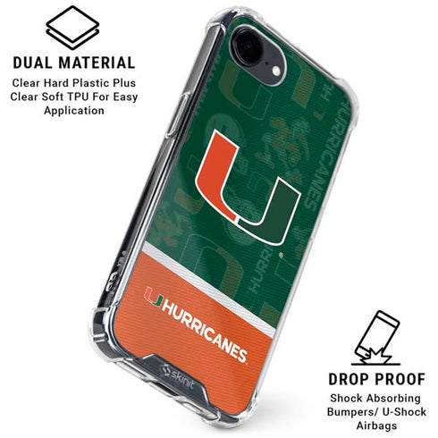 University of Miami U Hurricanes iPhone 16e Clear Case