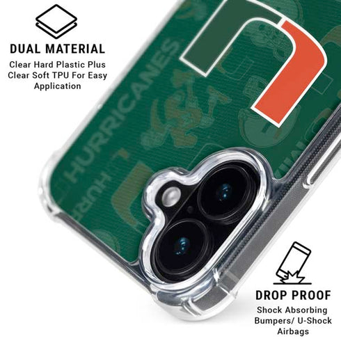 University of Miami U Hurricanes iPhone 17 Clear Case