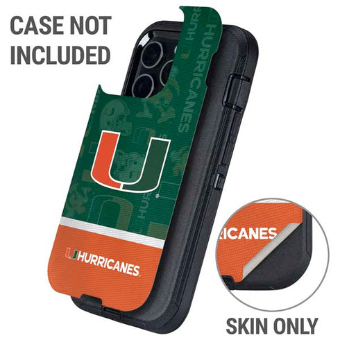 University of Miami U Hurricanes Otterbox Defender iPhone Skin