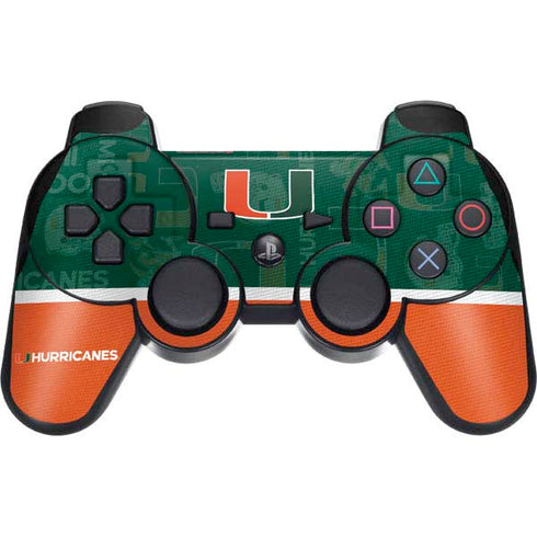 University of Miami U Hurricanes PS3 Dual Shock wireless controller Skin