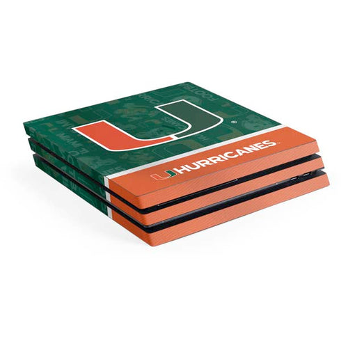 University of Miami U Hurricanes PS4 Pro Console Skin