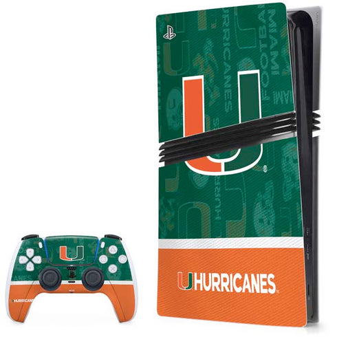 University of Miami U Hurricanes PS5 Pro Bundle Skin