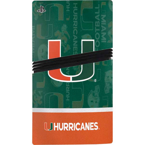 University of Miami U Hurricanes PS5 Pro Disk Console Skin