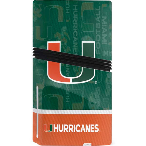 University of Miami U Hurricanes PS5 Pro Disk Console Skin