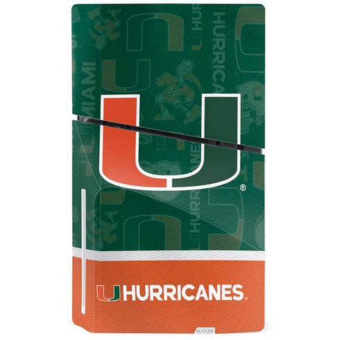 University of Miami U Hurricanes PS5 Slim Disk Bundle Skin
