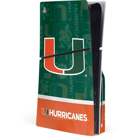 University of Miami U Hurricanes PS5 Slim Disk Console Skin
