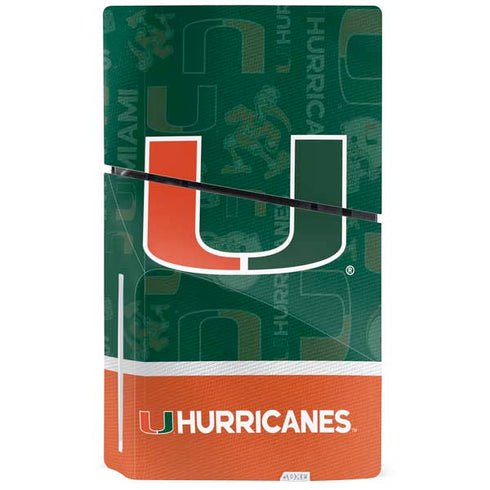 University of Miami U Hurricanes PS5 Slim Disk Console Skin