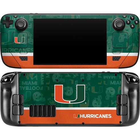 University of Miami U Hurricanes Steam Deck Handheld Gaming Computer OLED Skin