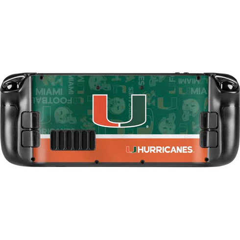 University of Miami U Hurricanes Steam Deck Handheld Gaming Computer OLED Skin