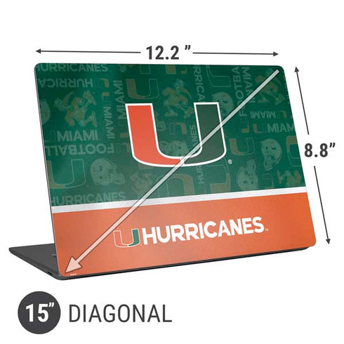 University of Miami U Hurricanes Universal Laptop 15in (12.2 x 8.8in) Skin