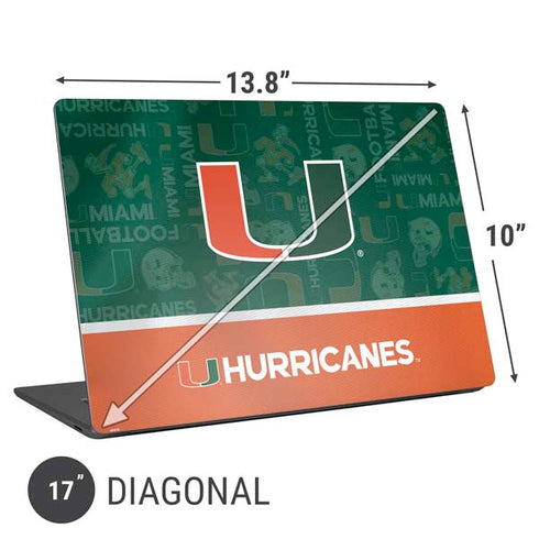 University of Miami U Hurricanes Universal Laptop 17in (13.8 x 10in) Skin