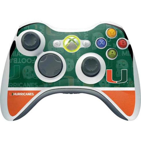 University of Miami U Hurricanes Xbox 360 Wireless Controller Skin