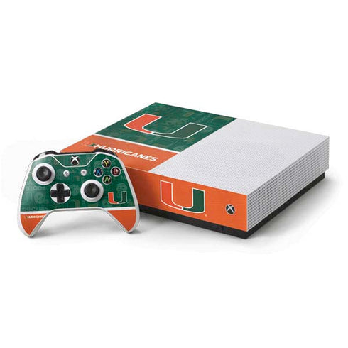 University of Miami U Hurricanes Xbox One S All-Digital Edition Bundle Skin