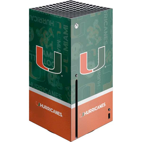 University of Miami U Hurricanes Xbox Series X Console Skin