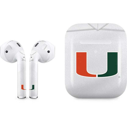 University of Miami White Jersey Apple AirPods 2 Skin
