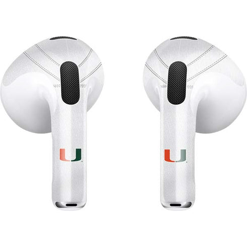 University of Miami White Jersey Apple AirPods (3rd Gen 2021) Skin