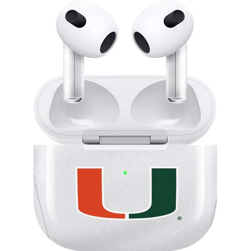 University of Miami White Jersey Apple AirPods (3rd Gen 2021) Skin