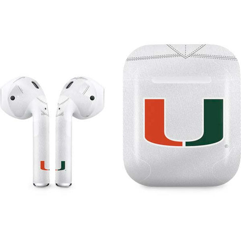 University of Miami White Jersey Apple AirPods Skin