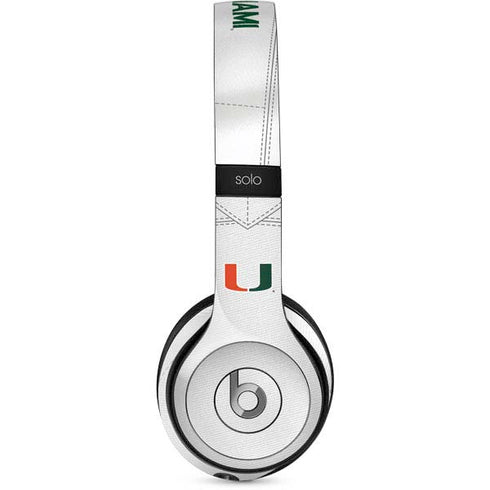 University of Miami White Jersey Beats Solo 2 Wired Skin