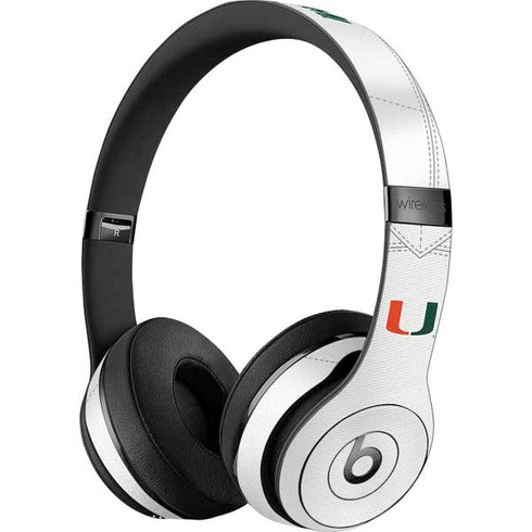 University of Miami White Jersey Beats Solo 3 Wireless Skin