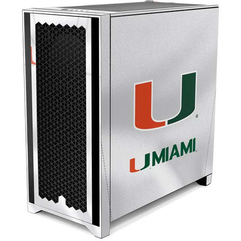 University of Miami White Jersey Corsair 4000D Tempered Glass Mid-Tower ATX Case Skin