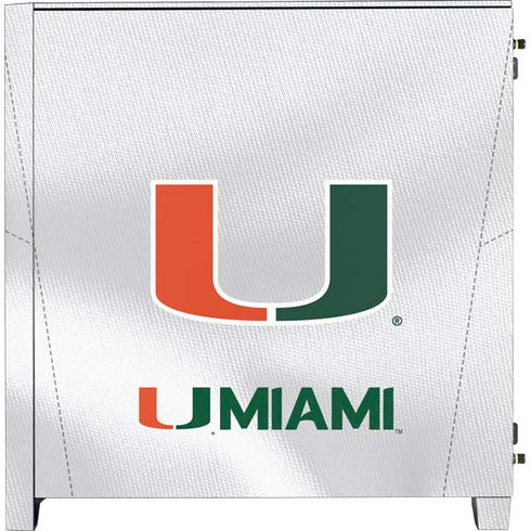 University of Miami White Jersey Corsair 4000D Tempered Glass Mid-Tower ATX Case Skin