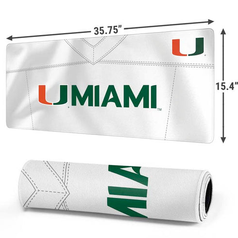 University of Miami White Jersey Gaming Mouse Pad