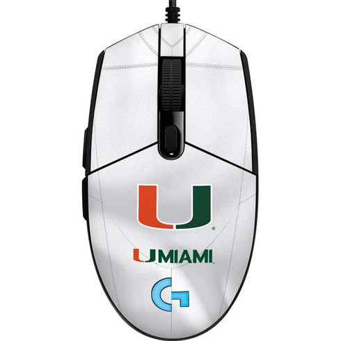 University of Miami White Jersey G203 Prodigy RGB Wired Gaming Mouse Skin