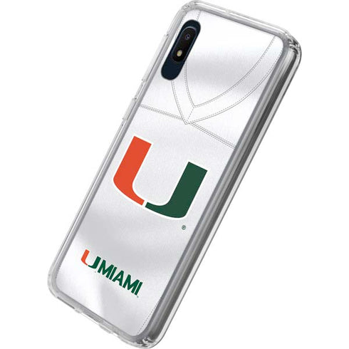 University of Miami White Jersey Galaxy A10e Clear Case