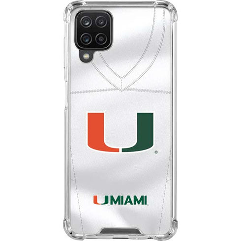 University of Miami White Jersey Galaxy A12 Clear Case