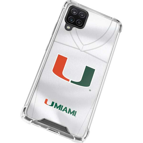University of Miami White Jersey Galaxy A12 Clear Case