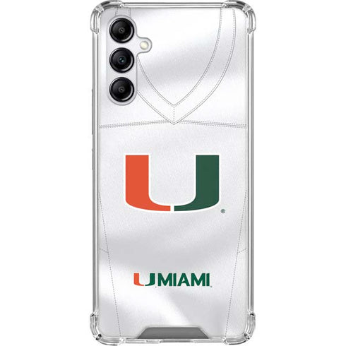 University of Miami White Jersey Galaxy A15 5G Clear Case
