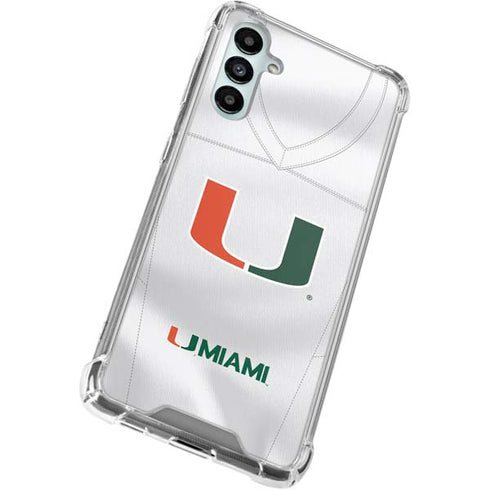 University of Miami White Jersey Galaxy A15 5G Clear Case
