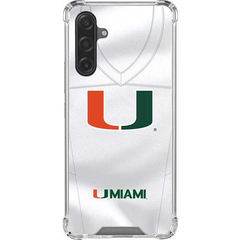 University of Miami White Jersey Galaxy A17 Clear Case