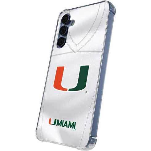 University of Miami White Jersey Galaxy A35 5G Clear Case