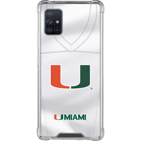 University of Miami White Jersey Galaxy A51 5G Clear Case
