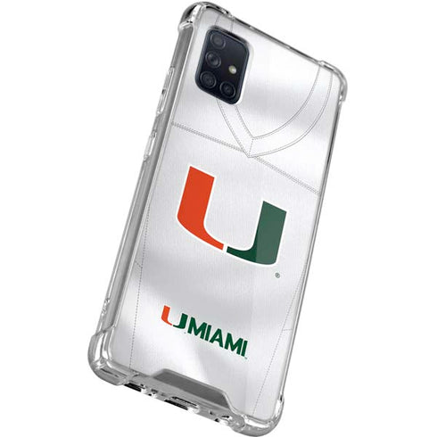 University of Miami White Jersey Galaxy A51 5G Clear Case