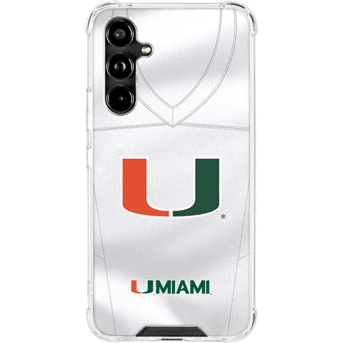 University of Miami White Jersey Galaxy A54 5G Clear Case