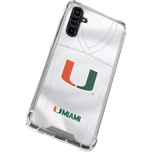 University of Miami White Jersey Galaxy A54 5G Clear Case